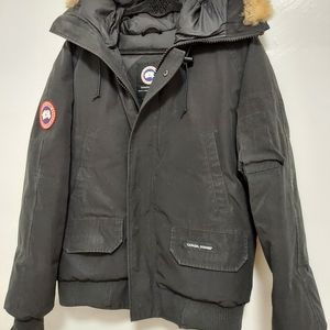 Used Man's Canada Goose coat, small, and black